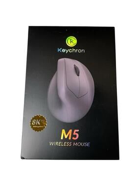 Keychron M5 8K Vertical Ergonomic Mouse, 2.4 GHz/Bluetooth + Wired - New OpenBox